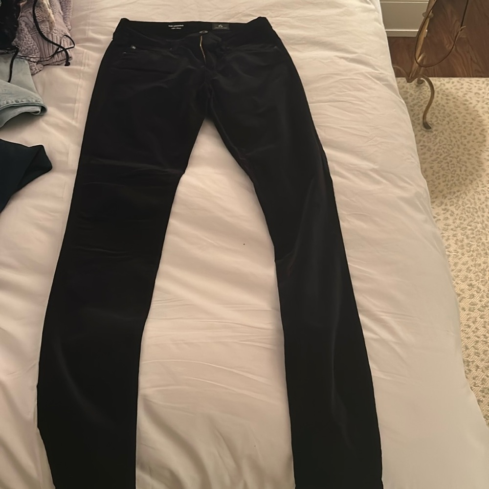 Black velvet skinny jeans AG